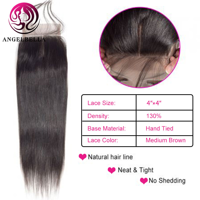 Bone Straight Hair Lace Closure Sew in Side Part Straight Hair Closure with Baby Hairs