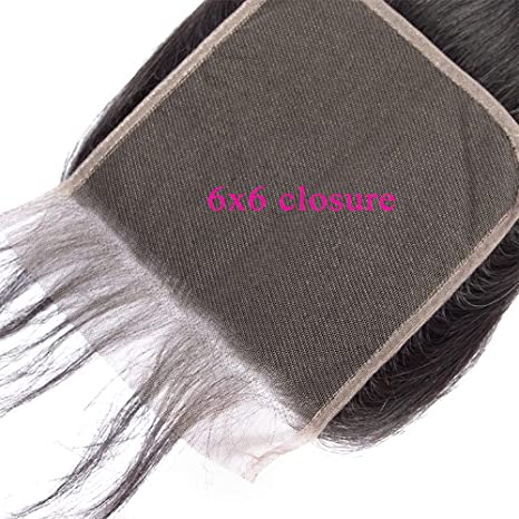 2022 6X6 Lace Closure Human Hair Transparent Lace Free Part Silky Straight With Baby Hair
