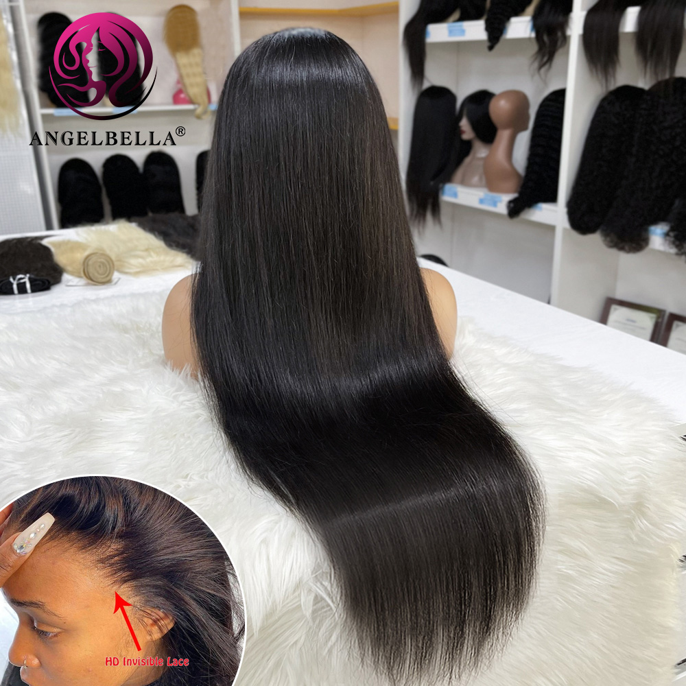 Glueless 150% Density Brazilian Virgin Human Hair Wigs Pre Plucked with Baby Hair Natural Black 