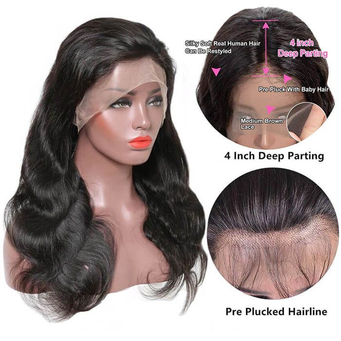 Transparent Cheap 13x4 Lace Frontal Closure Body Wave Wig