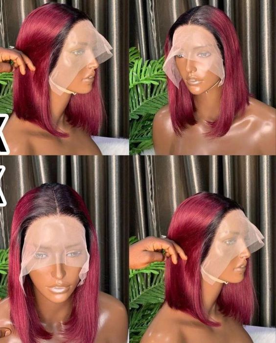 AngelBella DD Diamond Hair 200% Density 13X4 Full Lace Frontal Short Bob Human Hair Wig