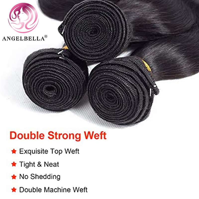 Angelbella Queen Doner Virgin Hair Raw Unprocessed Indian Body Wave Human Hair Bundles Weave