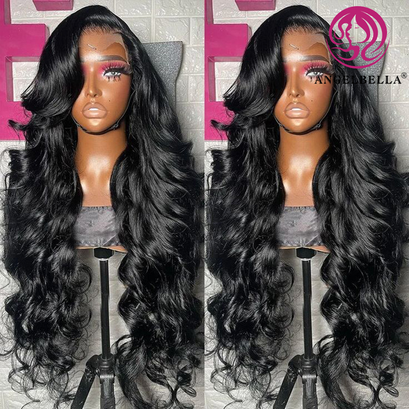 AngelBella Queen Doner Virgin Hair 13X4 Body Wave Raw Cuticle Aligned Hair Transparent Glueless Full HD Lace Wigs