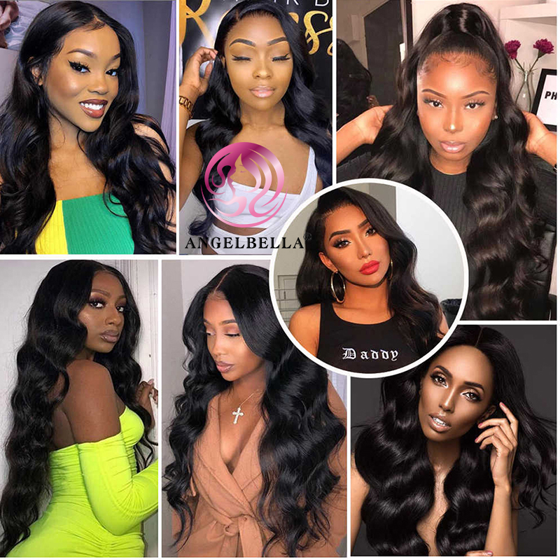 AngelBella DD Diamond Hair Body Wave Lace Front Wig Human Hair Glueless 13X4 HD Lace Wigs