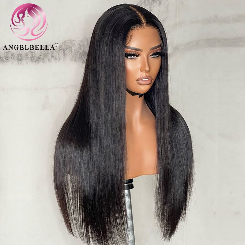 AngelBella Glory Virgin Hair Black 13X4 Customize HD Lace Frontal Real Human Hair Wig
