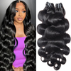 AngelBella Wholesale Indian Virgin Human Hair Bundles Double Drawn Hair Extensions Body Wave Bundles Extension Vendors