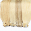 AngelBella Brazilian Hair Weft 100% Raw Virgin Cuticle Aligned Bone StraightLight Color Natural Hand Tied Styles Soft Hand Tied