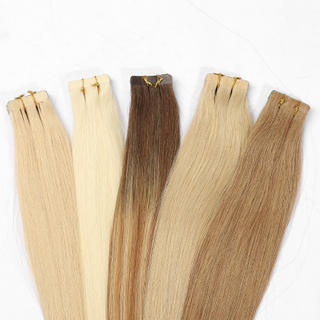 Tape in Extensions 100% Raw Virgin Human Hair Wholesales Cuticle Aligned Hair Bone Straight Tape in Hair Extensions Natural
