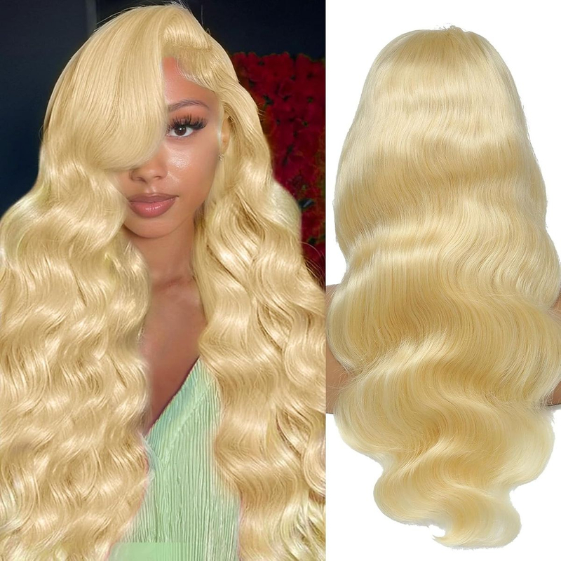 Wholesale 180% Density 30 Inch 13x4 Body Wave Lace Front Wigs Glueless 613 Blonde Human Hair Wig for Women
