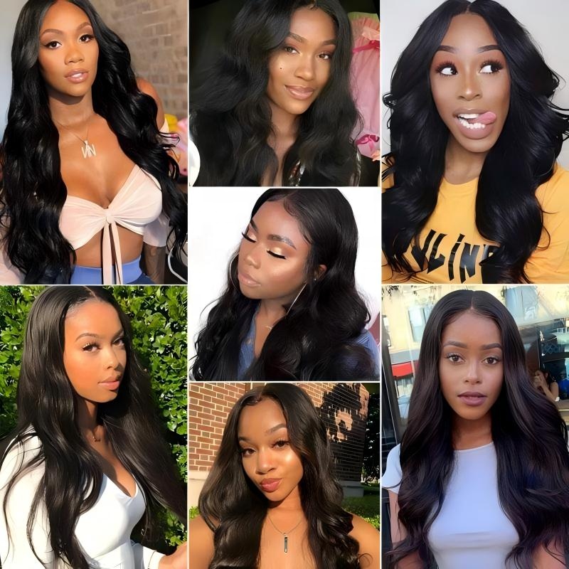 Wholesale Hair Vendor Transparent 180% Density Lace Front Wig Body Wave Human Hair Brazilian Virgin 4x4 Lace Closure Wigs