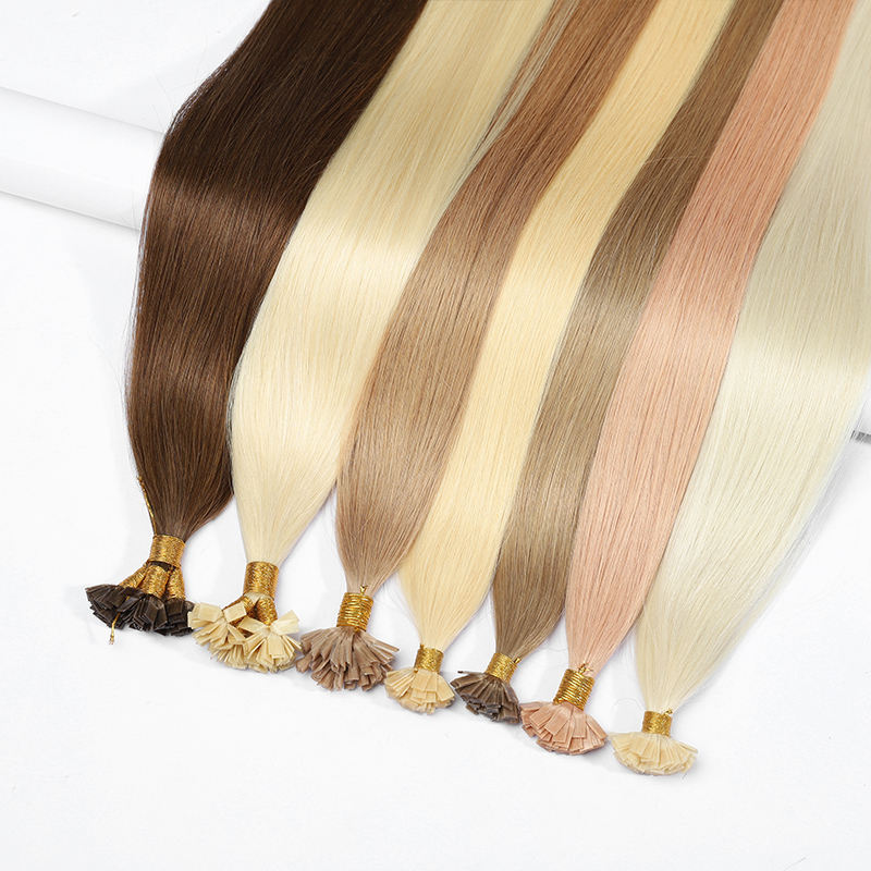 AngelBella Wholesale I-tip Hair Extensions Cuticle Aligned Bone Straight I-tip Hair Extensions 100% Raw Virgin Human Hair