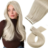 Angelbella Vendor Wholesale Blonde Tape in Extensions Real Human Hair Invisible Hair Extensions Tape ins Platinum Blonde PU Skin Weft Tape in Hair Extensions Real Hair for Women 8-32 Inch