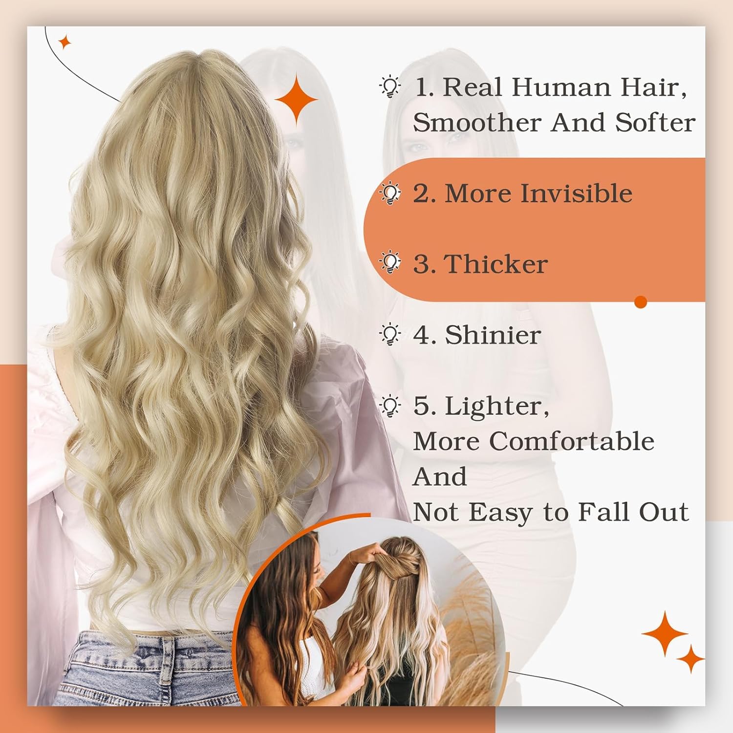 Angelbella Tape in Hair Extensions Real Human Hair 22Inch Color 16 Highlighted 22 Blonde Hair Extensions Tape in 100Gram Pu Tape ins Human Hair Seamless Skin Weft Extension Natural Hair