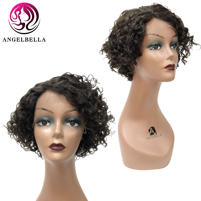 Short Curly Wigs 10 Inches Pixie Cut Curly Wigs Short Human Hair Wig for Women
