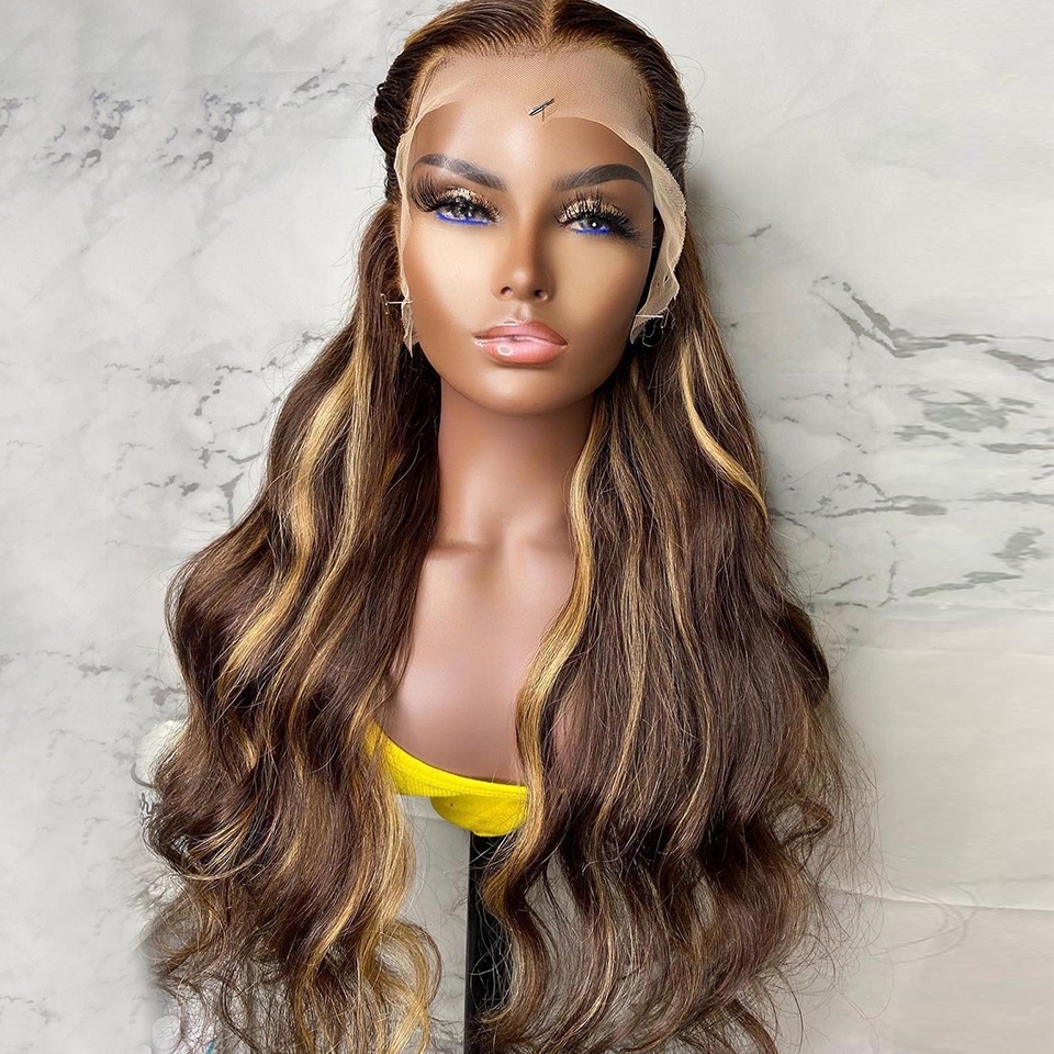 Highlight Real Human Hair Lace Front Brazilian Hair Wigs