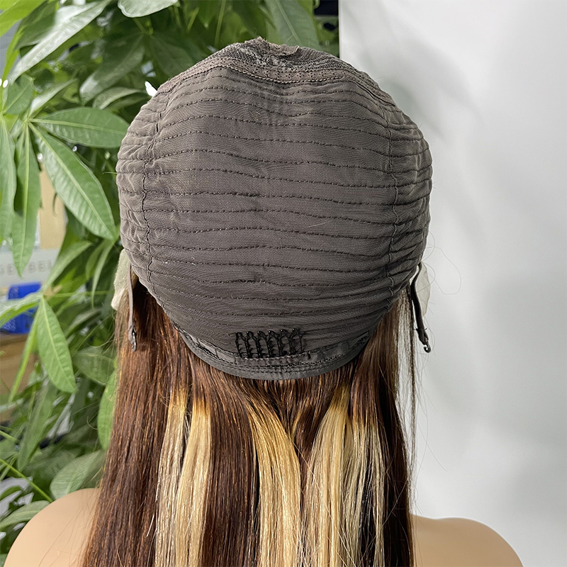 Ombre Honey Blonde Human Hair Wigs 4/27 Straight Highlight 13x4 Lace Front 100% Virgin