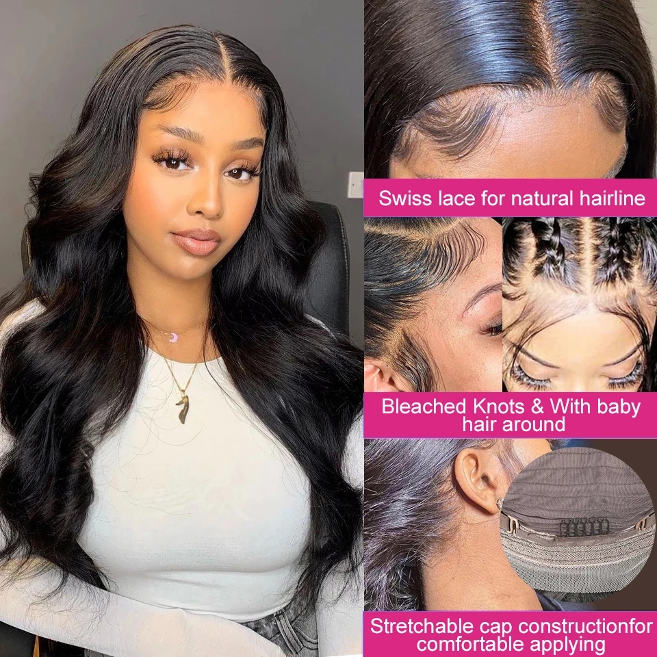 Angelbella13x4 Transparent Lace Front Wigs Body Wave Lace Frontal Wig Pre Plucked