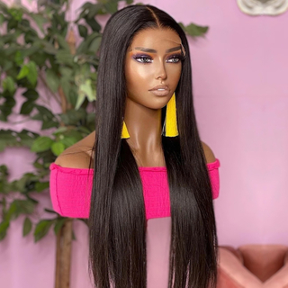 Straight Lace Front Wig HD Transparent Lace Frontal Wigs 28 30 32 Inch Long T Part Remy Bone Straight Lace Front Human Hair Wigs