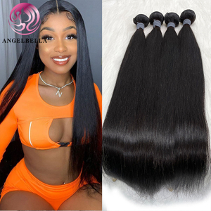 Angelbella Queen Doner Virgin Hair Raw Cuticle Aligned Hair Bundles Weave Straight Brazilian Double Drawn Human Hair Extension