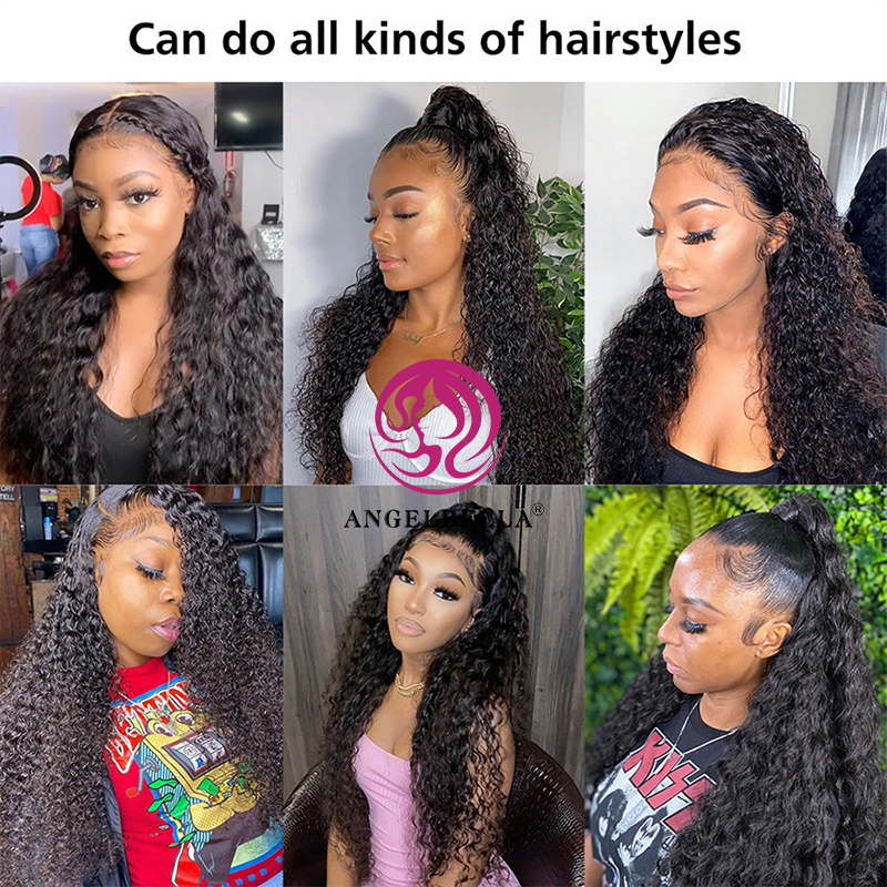 AngelBella Glory Virgin Hair Raw Brazilian 13X4 Loose Deep Wave Hd Full Lace Front Human Hair Wig Transparent Lace Frontal Wig For Black Women