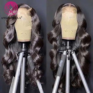 AngelBella Queen Doner Virgin Hair Body Wave 13X4 HD Full Lace Frontal Wig Raw Brazilian Human Hair Hd Lace Wig HD Lace Front Human Hair Wigs