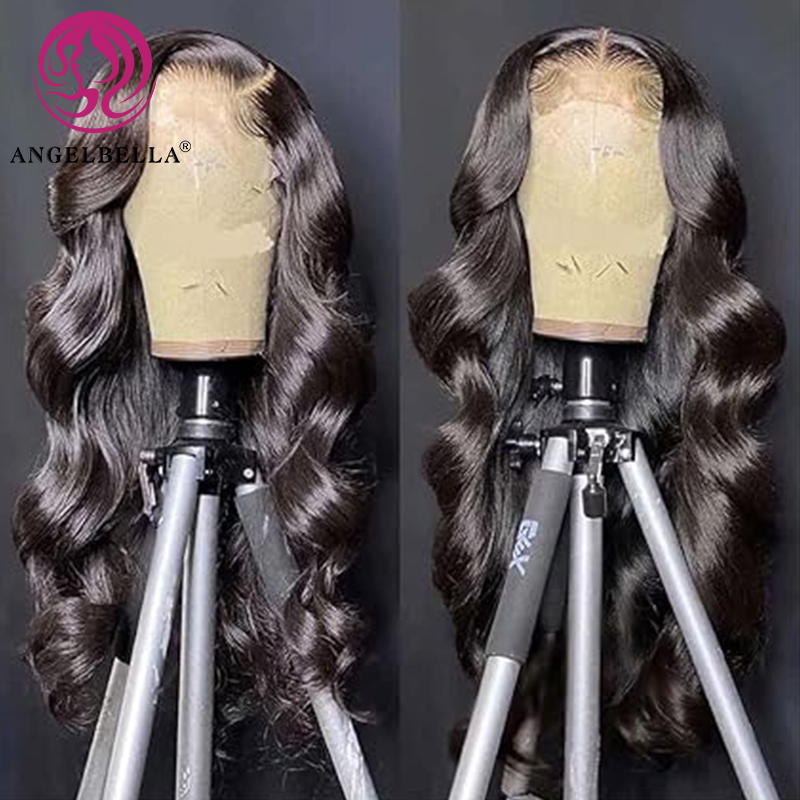 AngelBella Queen Doner Virgin Hair Body Wave 13X4 HD Full Lace Frontal Wig Raw Brazilian Human Hair Hd Lace Wig HD Lace Front Human Hair Wigs