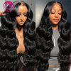 AngelBella Queen Doner Virgin Hair 13X4 Body Wave Raw Cuticle Aligned Hair Transparent Glueless Full HD Lace Wigs