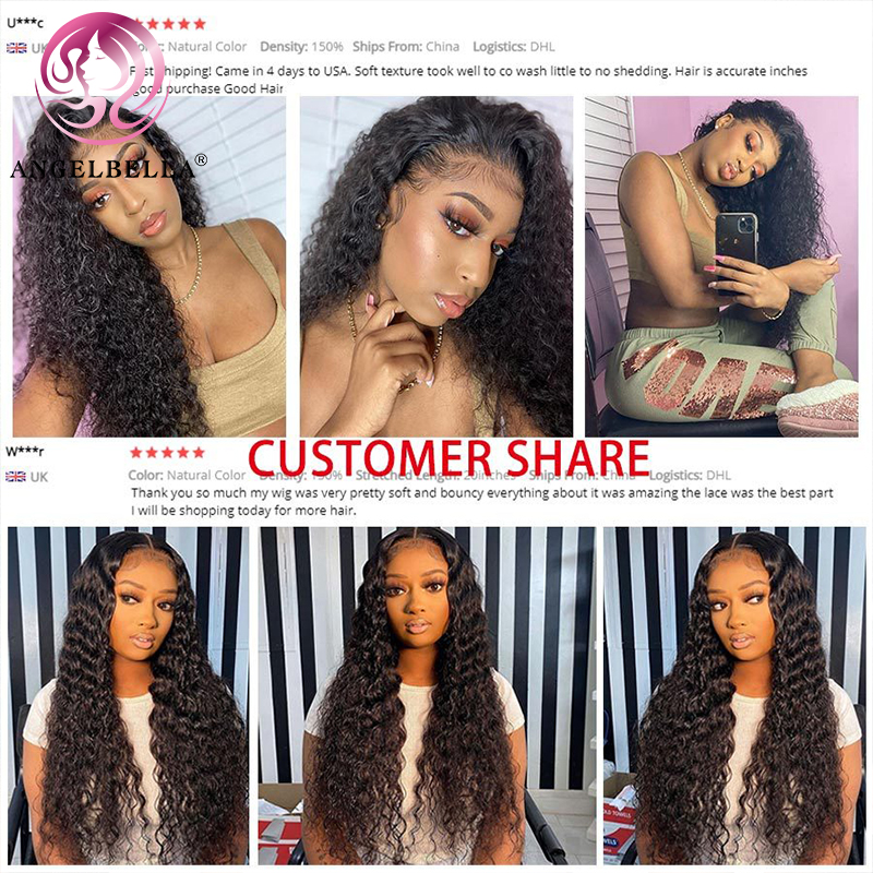 Angelbella DD Diamond Hair Products Human Hair Deep Wave 18 20 22 Inch Brazilian Natural Hair Weave Bundles