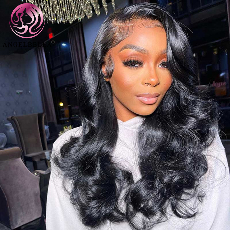 AngelBella DD Diamond Hair Body Wave Lace Wigs HD13x4 Lace Frontal Pre Plucked Remy Human Hair Wigs
