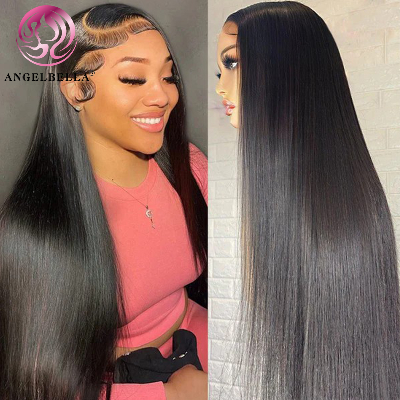 Angelbella Queen Doner Virgin Hair 13x4 Straight HD Lace Frontal Natural Looking 100 Human Hair Wigs