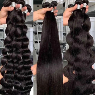 AngelBella Wholesale Natural Color 30inch Brazilian Human Hair Straight Human Hair Extensions Single Drawn Bundle for Black Women