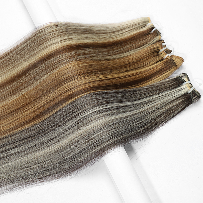 Wholesale Raw Virgin Hair Extensions 100% Raw Virgin Bone Straight Brazilian Hair Weft Hand Tied Cuticle Aligned Natural Style