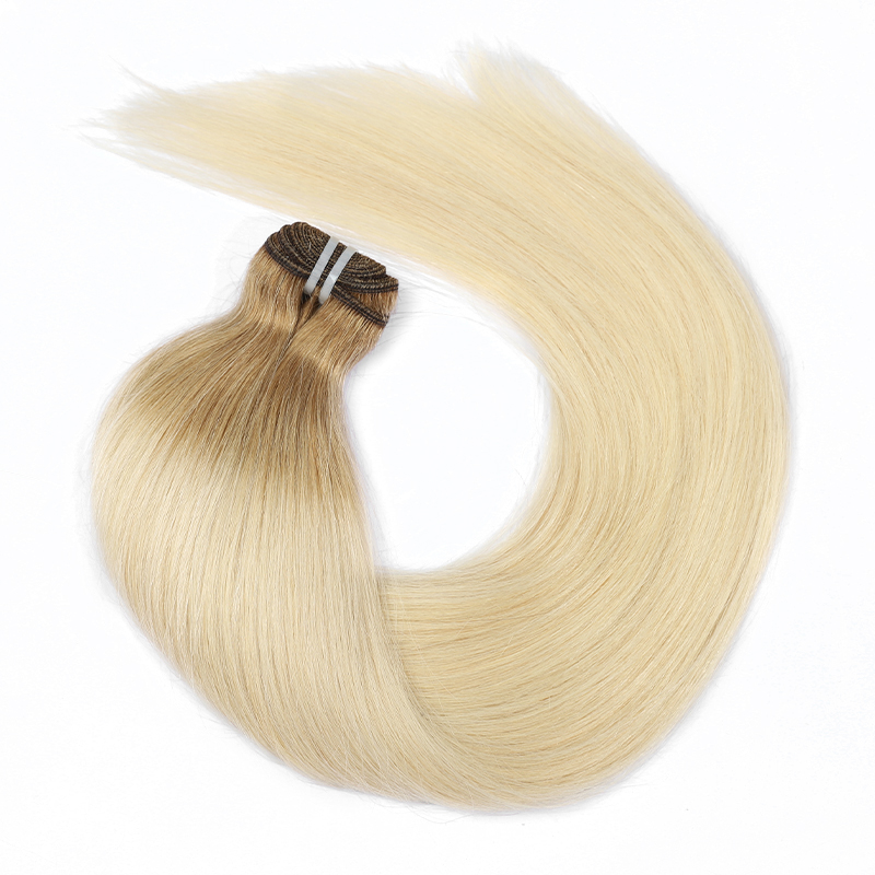 Tied Weft Cuticle Wholesale 100% Raw Virgin Hair Hand Tied Weft Cuticle Aligned Bone Straight Quality Dyed Natural Style