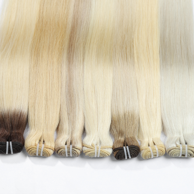 Wholesale Brazilian 100% Raw Virgin Hair Cuticle Aligned Bone Straight Soft Hand Tied Styles Dyed Light Color Natural Genius