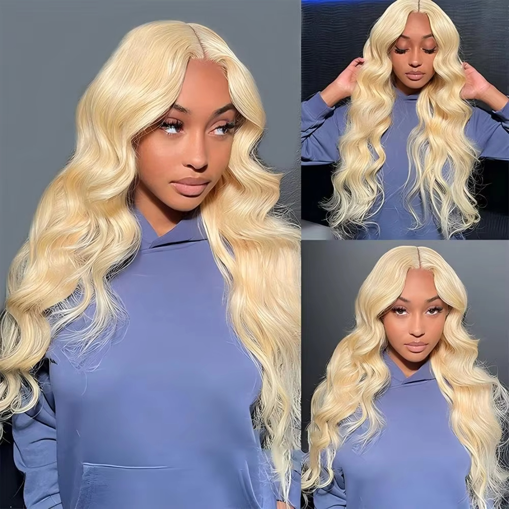  Angelbella High Quality 180% Density 30 Inch Glueless Body Wave Lace Front Wig Vendors 613 Blonde Human Hair Wigs for Black Women