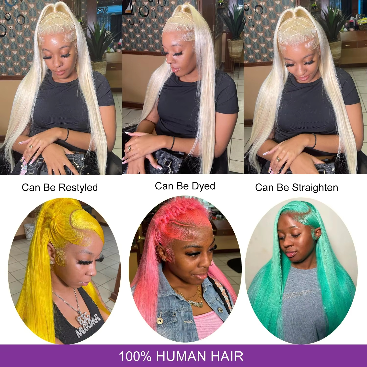 AngelBella 13x4 613 Blond Glueless Transparent Swiss Lace Front Wigs Straight Human Hair Lace Frontal Wig for Women