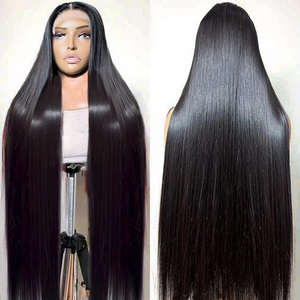Brazilian 13X4 Straight Human Hair Wigs 180% Density Gluless HD Transparent Swiss Lace Front Wigs for Black Women