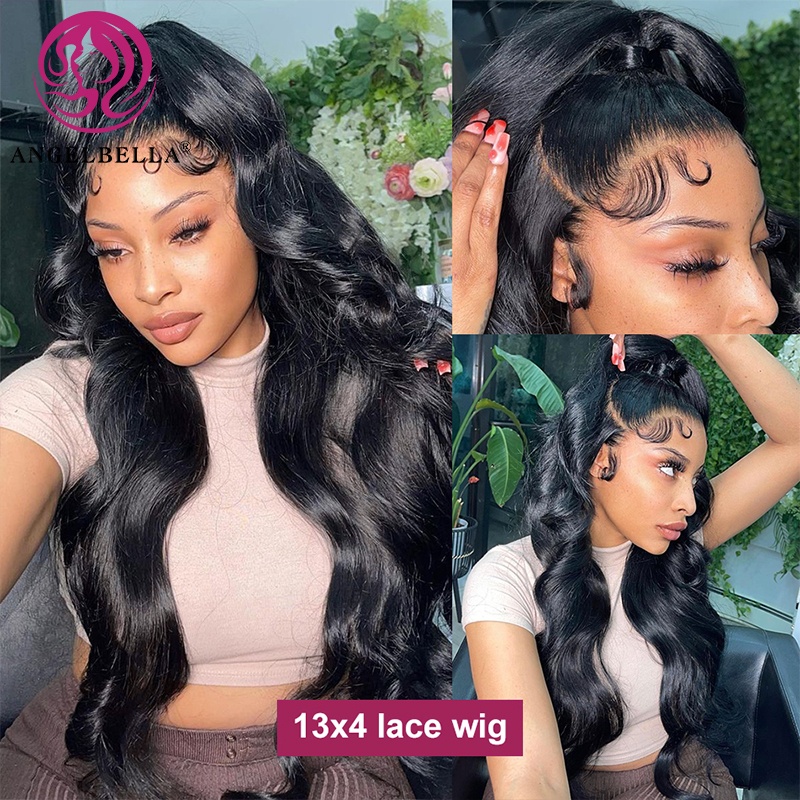 Wholesale 180% Density Raw Hair Glueless Human Hair Wigs Body Wave 13x4 Transparent Lace Front Wigs for Black Women