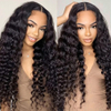 Wholesale High Quality 30 Inch 13x4 Human Hair Wig Transparent Swiss Lace Deep Wave Glueless Lace Frontal Hair Wigs