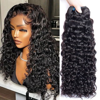 AngelBella Wholesale Raw Brazilian Double Drawn Weft Water Wave Hair Extensions Vendor Cuticle Aligned Human Hair Bundles