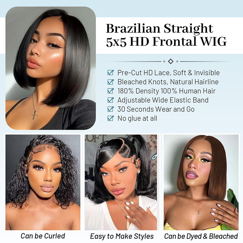 Humanl Hair Short Wigs Hair Vendors Transparent Part Lace Wig Brazilian Hair Wigs