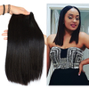 Super Double Drawn Silk Straight Remy Hair Weave Natural Black Human Hair Bundles 