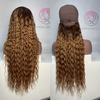 HD Transparent Lace Front Wigs 26 Inch 180% Density #4/27 Ombre Colored Glueless Human Hair Wigs