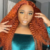 Wholesale Wigs Ginger Curly Wig Human Hair Lace Wig Colored Orange Curly Human Hair Wigs
