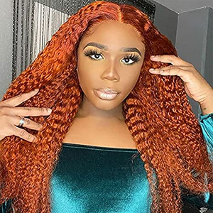 Wholesale Wigs Ginger Curly Wig Human Hair Lace Wig Colored Orange Curly Human Hair Wigs