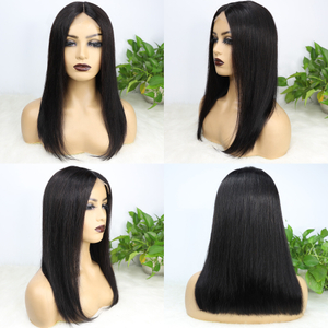 16inch Lace Closure Bob Wig T Part Straight 4x4x1 Human Hair