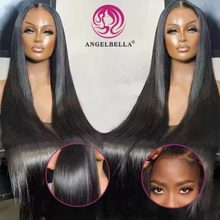 AngelBella Queen Doner Virgin Hair13x6 Raw Indian Hair Glueless Full HD Lace Frontal Wigs