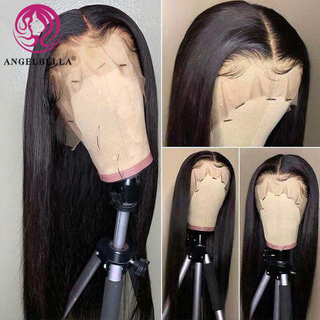 AngelBella Queen Doner Virgin Hair 13x4 Transparent Lace Frontal Full Wigs Hd Lace Human Hair Wig