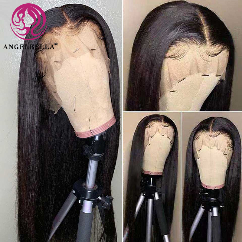 AngelBella Queen Doner Virgin Hair 13x4 Transparent Lace Frontal Full Wigs Hd Lace Human Hair Wig