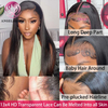 AngelBella Glory Virgin Hair PrePlucked Bone Straight Transparent 13x4 Lace Front Human Hair Wigs